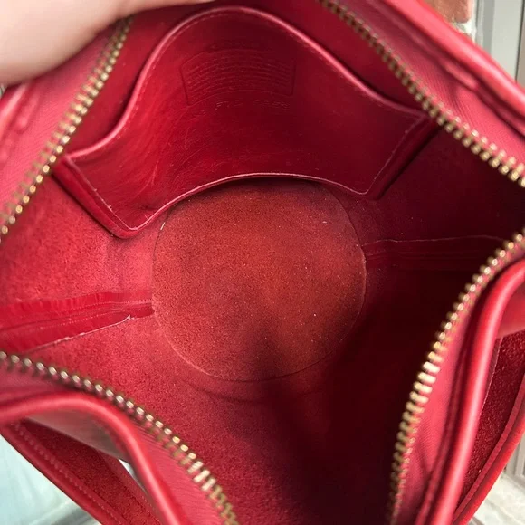 Vintage coach Helen's legacy small duffel bucket back style 9953 red leather y2k - Picture 9 of 11